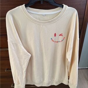 Cream Sweatshirt with Colorful Logo